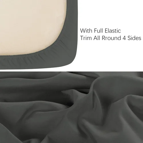 Miniatura 2 de NTBAY - Sábana bajera ajustable para cuna para bebé, color sólido y suave, 28.0 x 52.0 pulgadas Gris oscuro