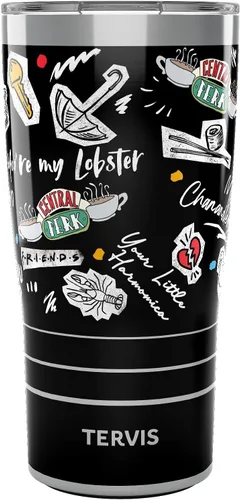 Tervis Traveler Friends Collage - Vaso aislado de triple pared con aislamiento mantiene las bebidas frías y calientes, 20 onzas, acero inoxidable