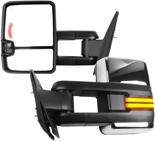 Miniatura 58 de Juego de montaje de espejos laterales Compatible con 1987-2002 para Jeep Wrangler con puerta media, plegable manual, espejo negro manual texturizado