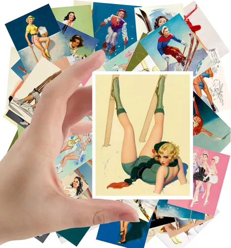 Miniatura 6 de Pegatinas grandes (24 piezas 2.5"x3.5") Vampirella Vintage Fantasy Pinup Comic obras de arte Trece