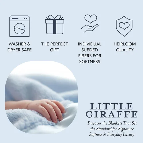 Miniatura 5 de Little Giraffe Manta de bebé – Manta suave de lujo con ribete satinado – Manta para cochecito de bebé – Artículos esenciales para bebé recién nacido