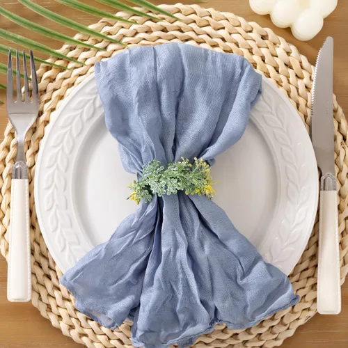 Miniatura 7 de Socomi Servilletas de Gasa Rosa para Otoño y Acción de Gracias, Tela de Queso, Conjunto de 10 Servilletas Lavables de Boho para Cena, Ideales