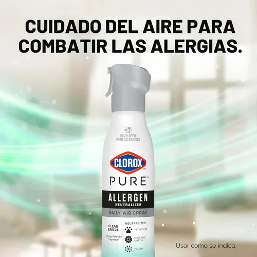 Miniatura 5 de Clorox Pure Neutralizador de alérgenos en aerosol diario, brisa limpia, 8 onzas