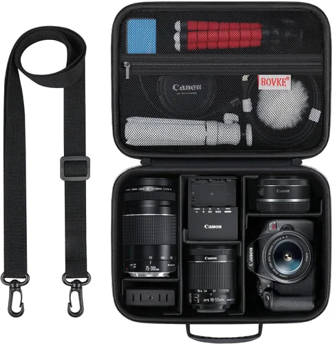 BOVKE Funda de transporte para cámaras Canon EOS Rebel T7 / R50 / R6 Mark II / R100, estuche de almacenamiento para cámaras Canon, Sony, Nikon DSLR