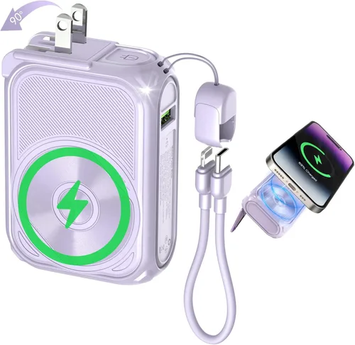 Miniatura 9 de SEANCHEER Cargador portátil P05, banco de energía magnético, pequeño banco de energía inalámbrico, paquete de batería de 10000 mAh esenciales