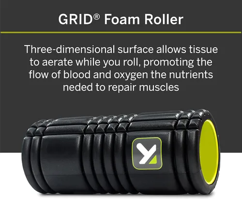 Miniatura 2 de TriggerPoint Grid - Rodillo de espuma original negro de 13 pulgadas + bola de masaje MB5 para masaje muscular corporal saludable