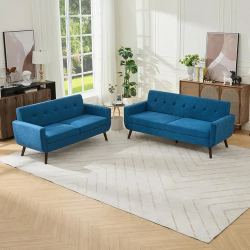 Miniatura 33 de Tbfit Sofá en Forma de L, Sofás Seccionales Modernos de Mediados de Siglo de 80" de Ancho, Sofás de 3 Plazas con Chaise Lounge Amplio, Sofá Beige
