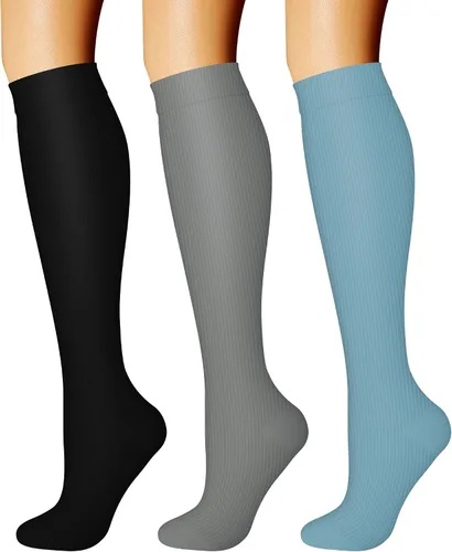 Miniatura 108 de CHARMKING - Calcetines de compresión para mujeres y hombres (3 pares), 15-20 mm Hg, el mejor apoyo para atletismo, running o ciclismo, mejora
