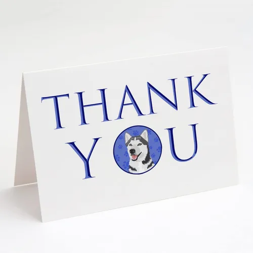 Miniatura 93 de Caroline's Treasures CK8919GCA7P - Tarjetas de felicitación y sobres de agradecimiento tricolor #1, diseño de pastor australiano, color negro, Blanco