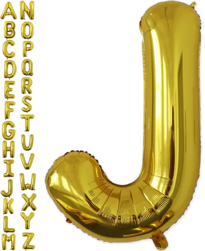 Miniatura 23 de VHUWE Globo dorado de 40 pulgadas con letra B, globos de helio de aluminio del alfabeto de Mylar de gran tamaño para fiesta de cumpleaños