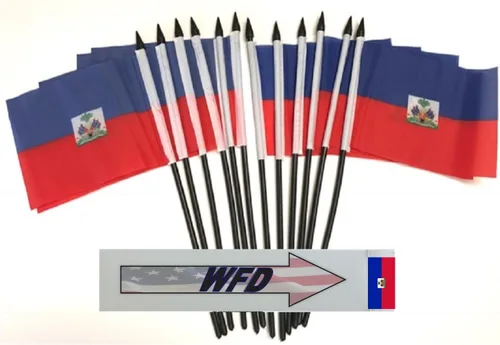Miniatura 179 de World Flags Direct Banderas en miniatura de poliéster de Afganistán, paquete de 12, decoración de mesa de fiesta, desfiles, 4 x 6 pulgadas, verde