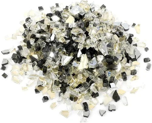 Miniatura 6 de Stanbroil - Vidrio ignífugo mezclado de 10 libras – Cristal de fuego templado reflectante de 1/4 pulgadas mezclado azul aguamarina, platino, cobre