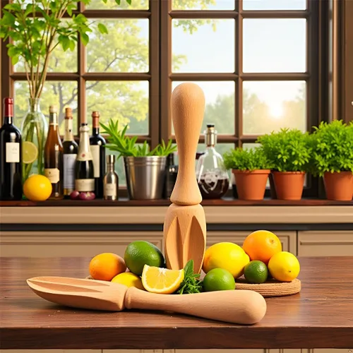Miniatura 2 de Exprimidor de cítricos de madera – Escariador manual portátil de limón/naranja Herramienta exprimidora de frutas para el hogar, cafetería y bar