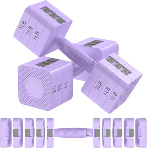 Miniatura 10 de Hezeyferg Juego de mancuernas ajustables de 22 libras, juegos de pesas de mano con 5 niveles de 3 libras, 5 libras, 7 libras, 9 libras, 11 libras