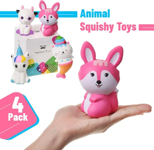 Miniatura 2 de Mr. Pen Squishies jumbo de levantamiento lento, paquete de 4, animales esponjosos, juguetes para apretar para niños