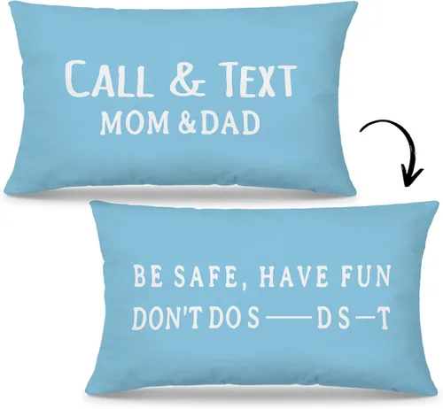 Miniatura 14 de Mingnei Funda de almohada con texto en inglés "Call Your Mom", divertida funda de almohada reversible decorativa de 12 x 20 pulgadas, regalos