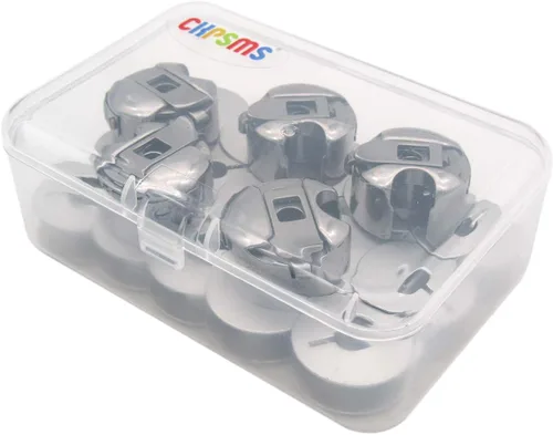 Miniatura 5 de ckpsms Marca: 5 fundas de bobina estilo L y 20 bobinas de aluminio estilo L compatibles con/reemplazo para JUKI Brand CONSEW Brand Singer