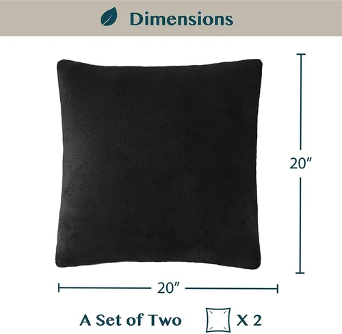 Miniatura 6 de PAVILIA Juego de 2 fundas de almohada negras de 20 x 20 pulgadas, fundas de almohada decorativas para cama, sofá, cojín decorativo bohemio para Negro