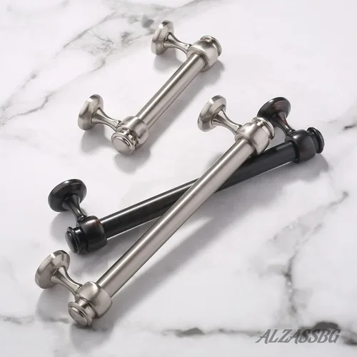 Miniatura 3 de Alzassbg - Paquete de 10 tiradores dorados cepillados para gabinete, manijas de cocina de 3 pulgadas (76mm) de centro a centro de agujero, barra