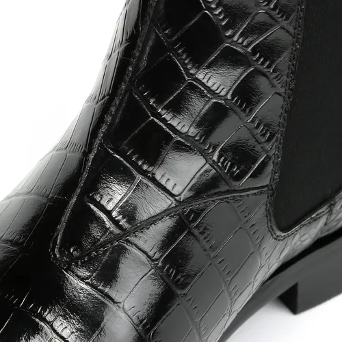 Miniatura 8 de MDGBSIS Botas Chelsea para hombre, botas de vestir de cuero para hombre, botas vaqueras casuales Chukka tobillo Chelsea