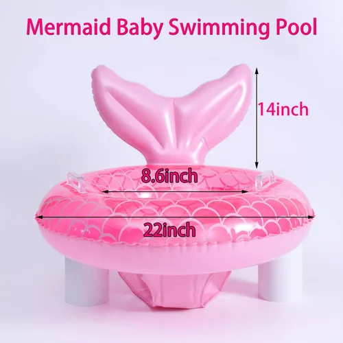 Miniatura 2 de ZEYGLXC Flotadores de piscina para bebés de 6 a 48 meses, anillo inflable de natación con asiento y asa para bebés y niños pequeños, entrenamiento