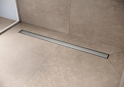 Miniatura 9 de hansgrohe RainDrain Match - Drenaje de ducha lineal para 31 1/2 pulgadas, áspero con marco de altura ajustable en acero inoxidable cepillado