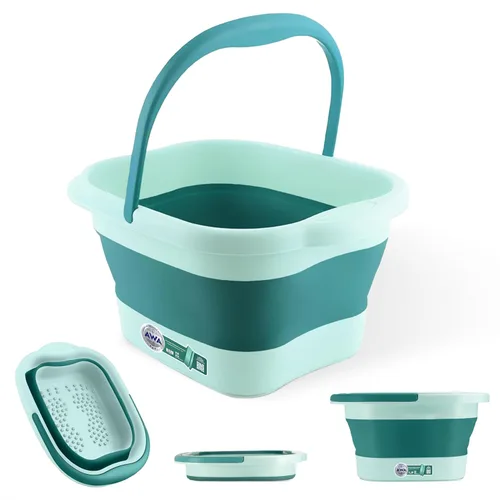 Miniatura 9 de Tina de remojo para pies para remojar los pies, tina plegable para pies, tina de baño para remojo de pies con nodos de masaje, cubo grande de spa