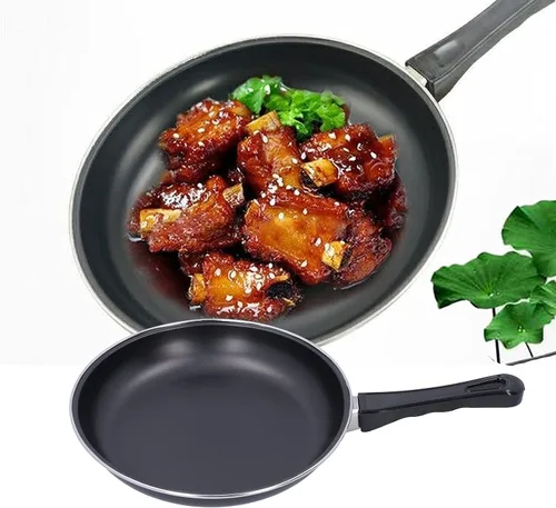 Miniatura 5 de Sartén antiadherente de acero inoxidable de 7.9 pulgadas, sartén profesional redonda negra con mango cómodo, sartén reutilizable para crepes, 7.9 in