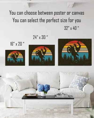 Miniatura 3 de Govivo Motocross Bedroom Decor - Wall Art for Teen Boys Bedroom - Motor Bike Home Decor - Moto cross Accessories - Kids Dirt Bike Room Decor - 30x24