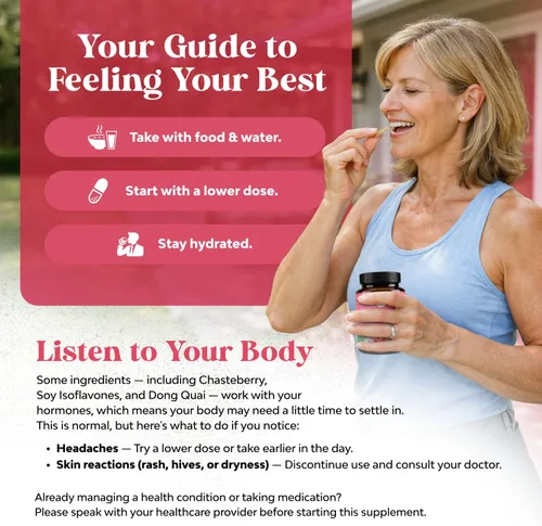 Miniatura 3 de Suplemento completo de menopausia herbaria para mujeres, cápsulas de equilibrio hormonal femenino para sudores nocturnos, sofocos y cambios de humor