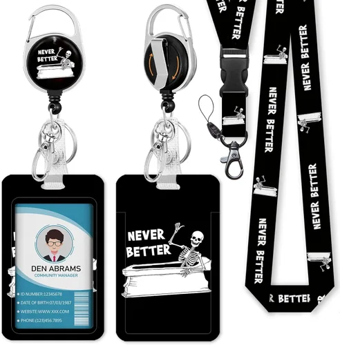 Miniatura 38 de Piefly Cordones para Insignias de Identificación, Portainsignias Positivo con Clip de Carrete Retráctil, Cordón con Tarjeta de Cita Inspiracional
