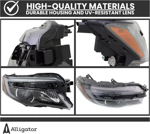 Miniatura 6 de Conjunto de faros delanteros compatible con Honda Pilot (2016-2018), Ridgeline (2017-2020) Faro halógeno certificado CAPA, izquierda/lado