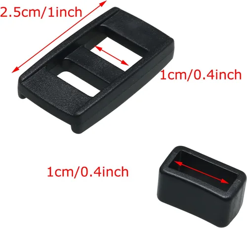 Miniatura 3 de MEETOOT 4PCS correa de cámara ajustar hebilla con soporte de plástico para correas de cámara Accesorios de equipaje, Negro