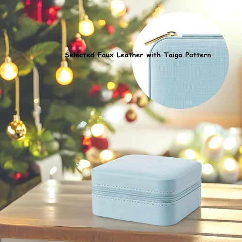 Miniatura 2 de Organizador de joyas Vlando para almacenaje y exhibición, joyero para viaje, imitación de piel, para anillos, aretes, collares.
