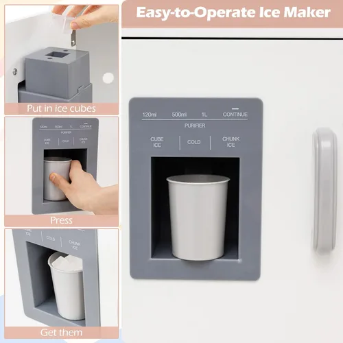 Miniatura 4 de Costzon Cocina de Jugar de Rincón con Luces, Sonidos, Gran Juego de Cocina de Pretensión con Pizarra, Microondas, Accesorios de Cocina, Juguete
