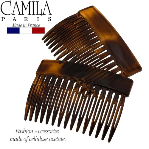 Miniatura 3 de Camila Paris CP2942 - Peine lateral francés para el cabello, concha pequeña de tortuga, peines de pelo con torsión francesa decorativos, pinzas