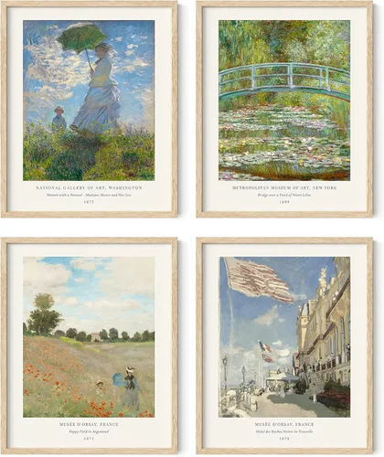 HAUS AND HUES Claude Monet - Obras de arte finas, lirios de agua, póster de Claude Monet Monet, impresiones artísticas famosas, pinturas famosas,