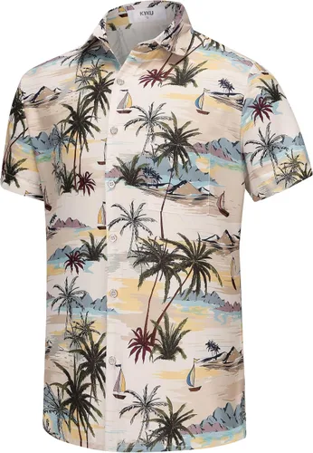 Miniatura 10 de KYKU Hawaiian Shirt for Men: Tropical Summer Beach Short Sleeve Button Down Shirt with Pocket