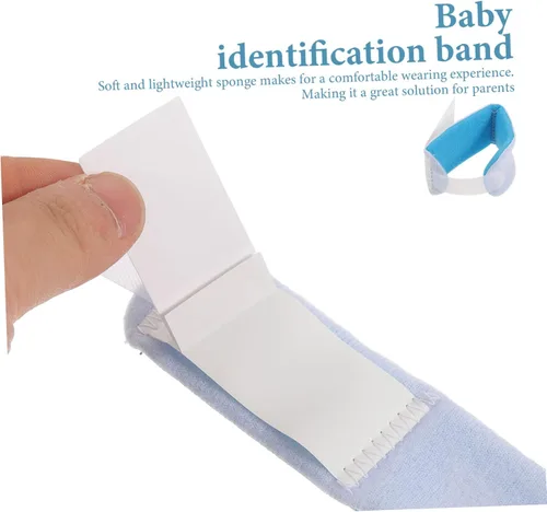 Miniatura 9 de TEHAUX 4pcs banda médica paciente ID banda infantil ID pulsera bebé hospital médico cómodo para distinguir Bluex4 piezas