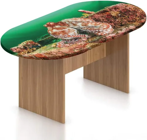 Miniatura 9 de XISUNYA Mantel ovalado ajustable para mesa de patio, poliéster elástico en el océano, mantel ajustable con estampado de tranquilidad para temporada