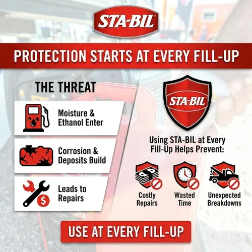 Miniatura 3 de STA-BIL Tratamiento del sistema de combustible de protección en temporada Limpiador de sistema de combustible de protección completa, limpiador