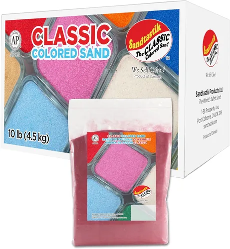 Miniatura 34 de Sandtastik Arena blanca de color clásico: caja a granel de 10 libras de arena de grano fino vibrante para artes y manualidades, botellas de arena