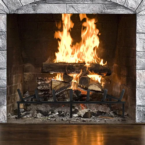 Miniatura 8 de SINGLYFIRE - Soporte para chimenea de 24 pulgadas, rejilla para hoguera, acero sólido, barra de 3/4 pulgadas, soporte para estufa de leña de hierro