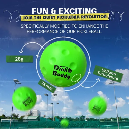 Miniatura 4 de Kelso Pickleball, pelotas de pickleball de espuma PU para reducir el ruido, mejora la coordinación ojo-mano, uso en interiores y exteriores, pelotas