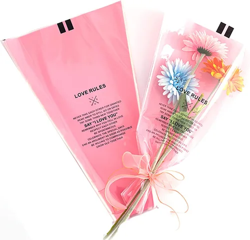 Miniatura 8 de TMXAOK 50 hojas de bolsas de ramo de flores de celofán transparente para ramo de floristería, suministros de arreglos florales, bolsas de envoltura