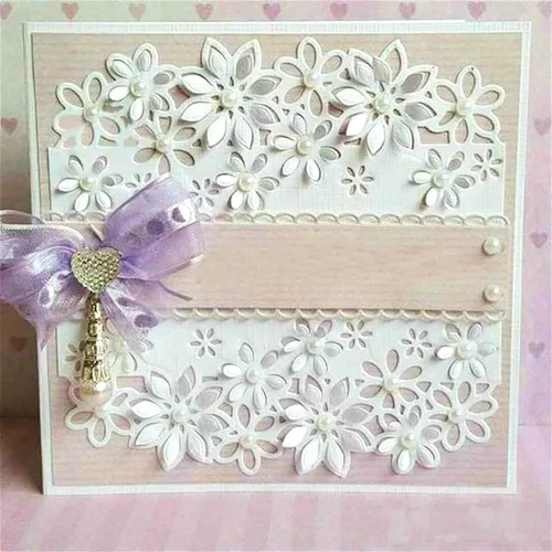 Miniatura 4 de Plantillas troqueladas de metal, hojas de borde de flores, plantillas cortadas para álbumes de recortes, álbumes de recortes, troqueles decorativos