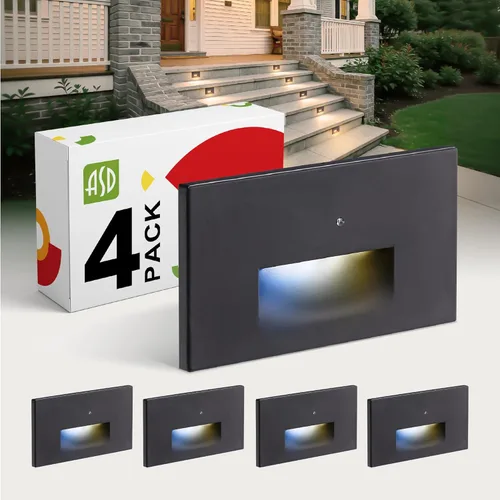 Miniatura 42 de ASD LED Luminaria de Escalera Empotrada, Iluminación de Pasada al Aire Libre del Atardecer al Amanecer 3CCT, Sensor de Movimiento, Fotocélula