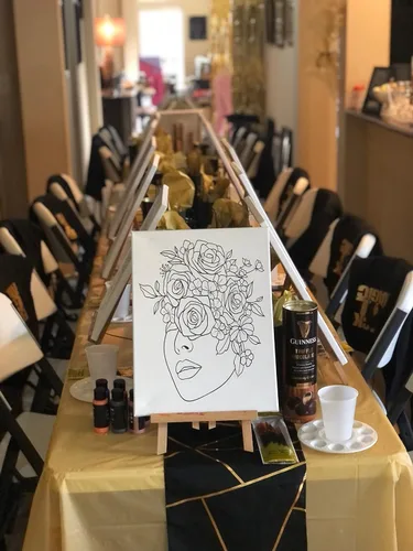 Miniatura 5 de Essenburg Kit de pintura de lienzo predibujado para dama de las flores, recuerdo de fiesta para adultos y adolescentes, para actividades nocturnas
