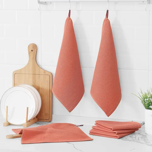 Miniatura 237 de Kitinjoy - Paños de cocina de 100 % algodón, tela de tejido gofrado, paño de limpieza ultrasuave, absorbente y de secado rápido. Beige