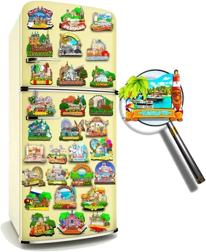 Miniatura 4 de Imán de Vanuatu Vanuatu para nevera de madera 3D, monumentos de viaje, coleccionables, recuerdos, decoración hecha a mano -532